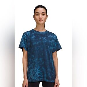 Lululemon All Yours Cotton T-Shirt *Tie Dye, Marmoleado True Navy, Size 16